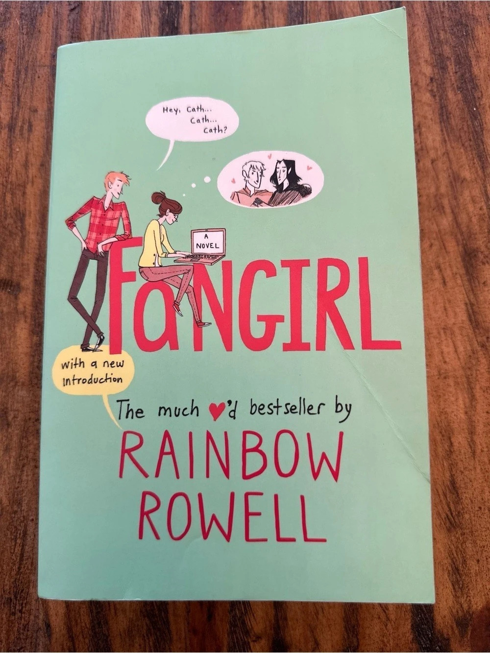 Wednesday Books Fangirl by Rainbow Rowell Paperback Novel Green & Pink